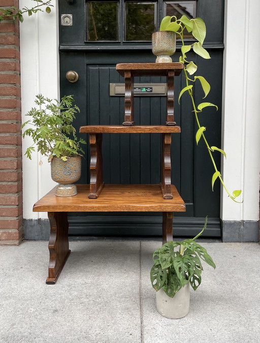 3x vintage side tables / plant tables