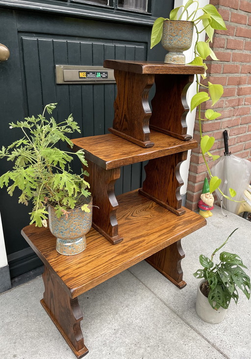 3x vintage side tables / plant tables