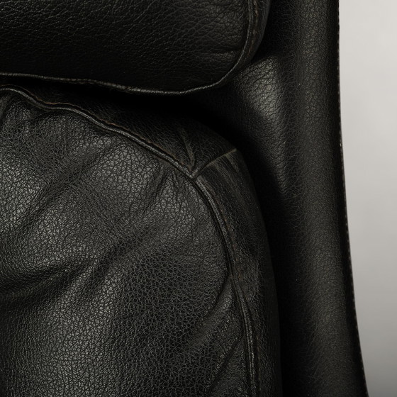 Image 1 of Black Leather Swivel Chair By H.W. Klein For Bramin, 1960S