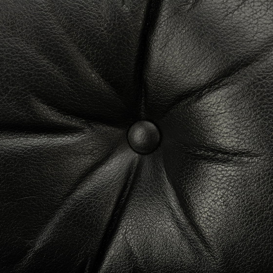 Image 1 of Black Leather Swivel Chair By H.W. Klein For Bramin, 1960S