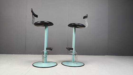 Image 1 of Post modern italian bar stools, 1980s -set of 2