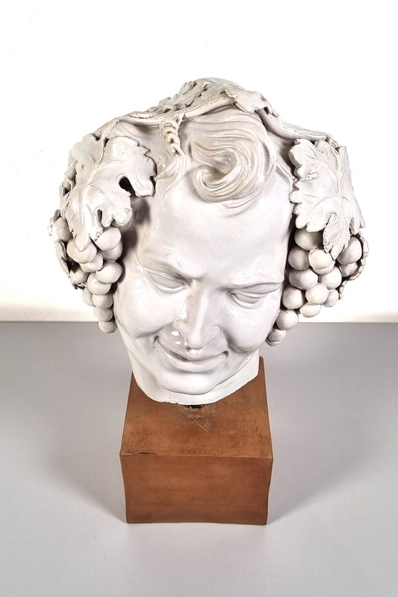 Image 1 of Italian Bacchus head on pedestal