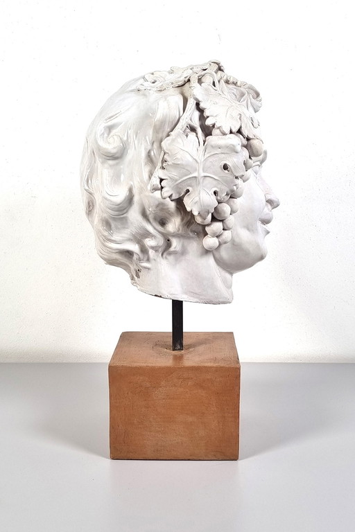 Italian Bacchus head on pedestal