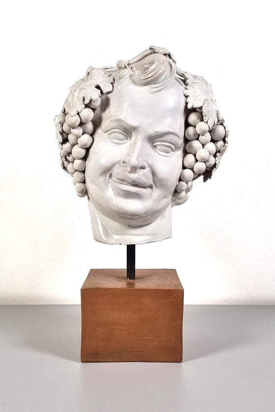 Image 1 of Italian Bacchus head on pedestal