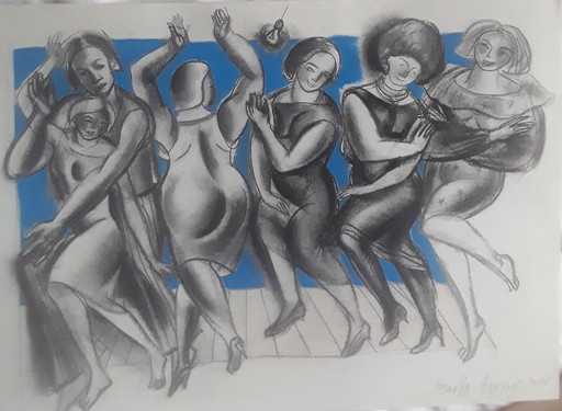 Disco, Drawing on Paper, Artist Issaeva-Agenos Veronika