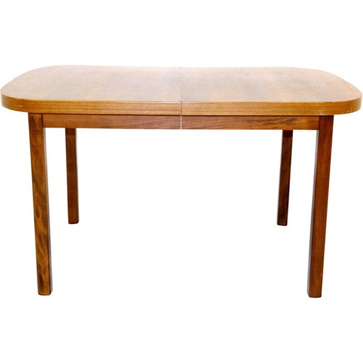 Vintage circular walnut table, Sweden 1960