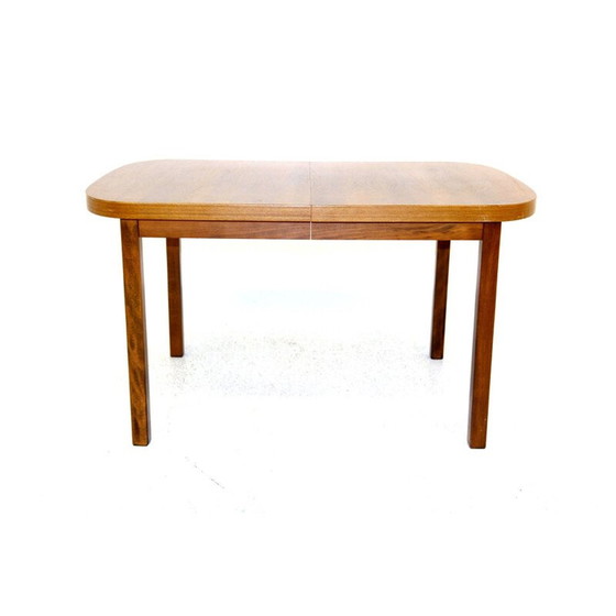 Image 1 of Vintage circular walnut table, Sweden 1960
