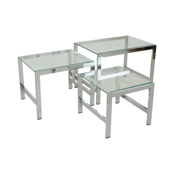 Image 1 of Space Age Nesting Tables Chrome