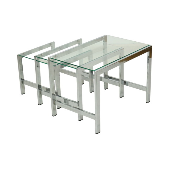 Image 1 of Space Age Nesting Tables Chrome