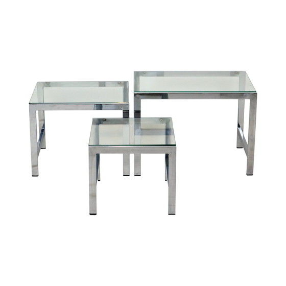 Image 1 of Space Age Nesting Tables Chrome