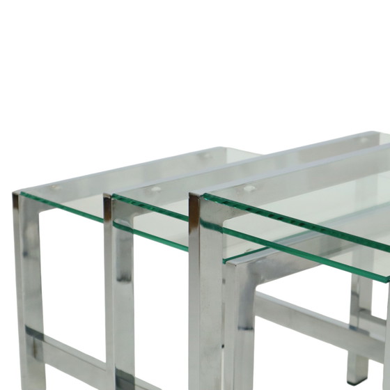 Image 1 of Space Age Nesting Tables Chrome