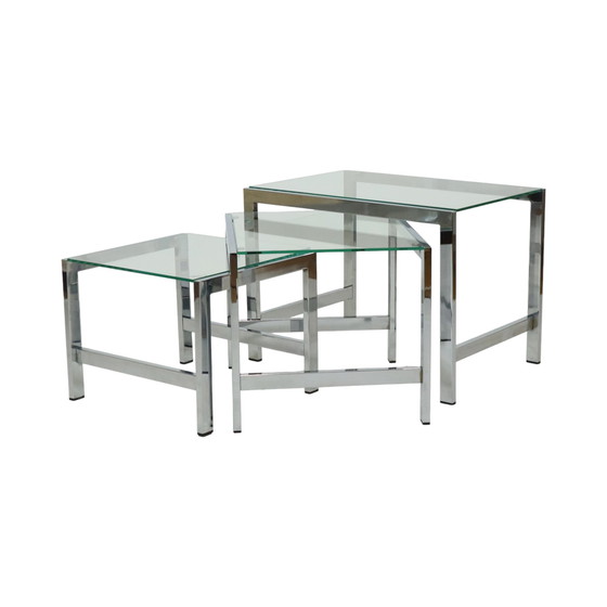 Image 1 of Space Age Nesting Tables Chrome