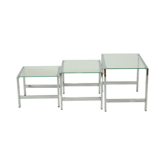 Image 1 of Space Age Nesting Tables Chrome