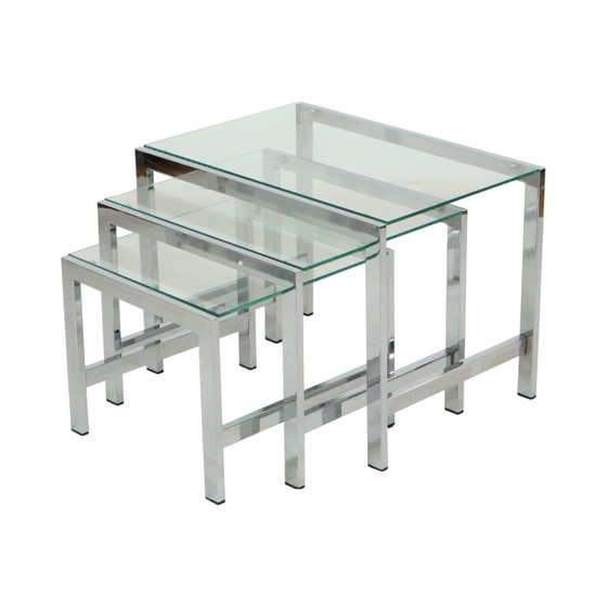 Image 1 of Space Age Nesting Tables Chrome