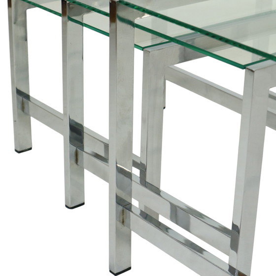 Image 1 of Space Age Nesting Tables Chrome