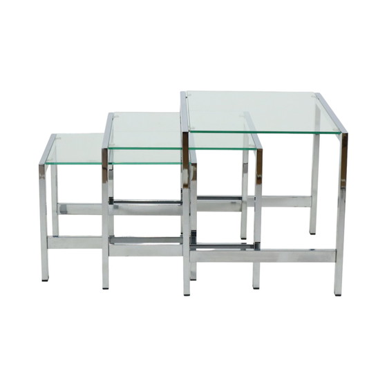 Image 1 of Space Age Nesting Tables Chrome