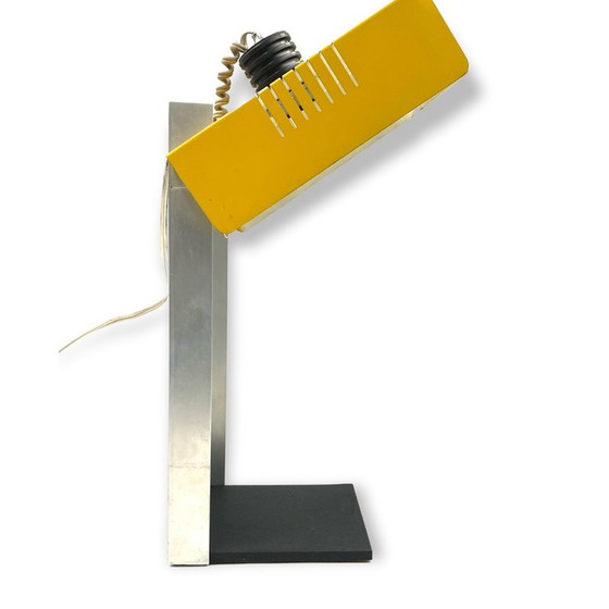 Image 1 of Lampada da tavolo vintage in giallo Cubic, Italia anni '70