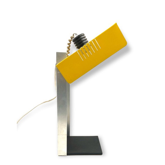 Image 1 of Lampada da tavolo vintage in giallo Cubic, Italia anni '70