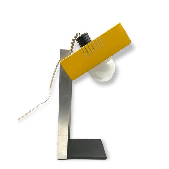 Image 1 of Lampada da tavolo vintage in giallo Cubic, Italia anni '70
