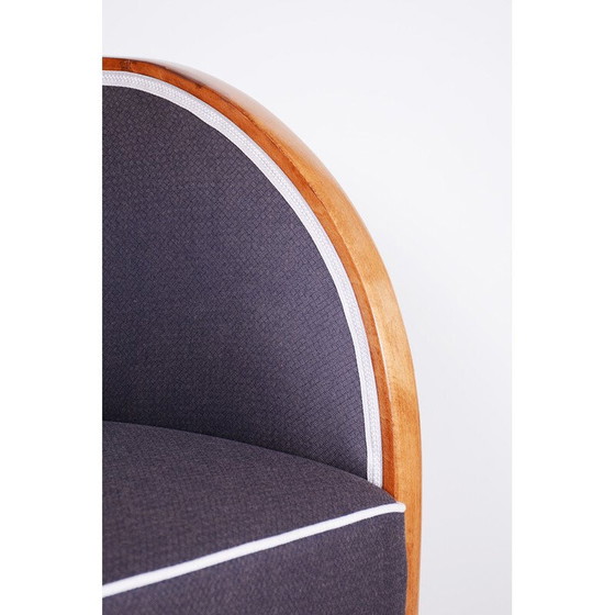 Image 1 of Vintage mahogany veneer and beech solid wood armchair, France 1940