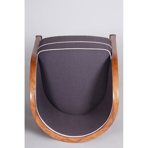 Image 1 of Vintage mahogany veneer and beech solid wood armchair, France 1940