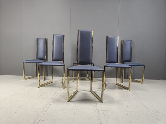 Image 1 of Vintage Brass Dining Chairs, 1970S 
