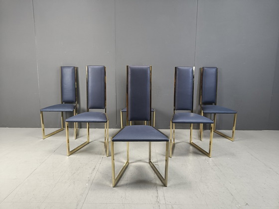 Image 1 of Vintage Brass Dining Chairs, 1970S 