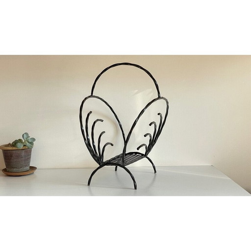 Revistero vintage en acero y rígido, 1960