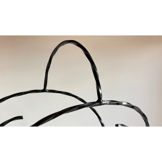 Image 1 of Vintage magazine rack in steel and rigitulle, 1960