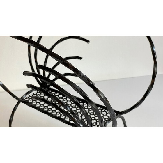 Image 1 of Vintage magazine rack in steel and rigitulle, 1960