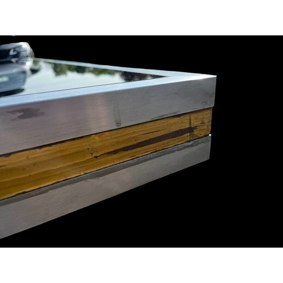 Image 1 of Vintage Italian console in steel and brass, 1970