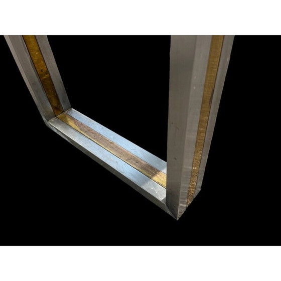 Image 1 of Vintage Italian console in steel and brass, 1970