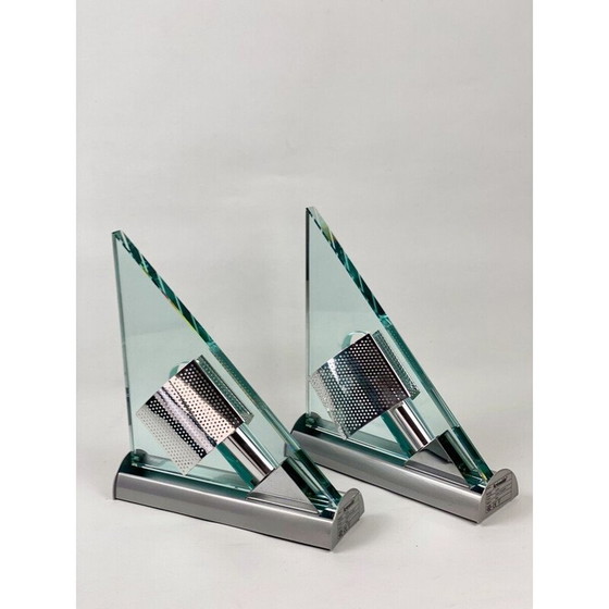 Image 1 of Pair of vintage Icaro wall lamp in glass and metal by Carlo Forcolini for Artemide, Italy 1986