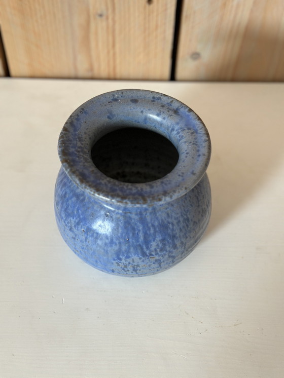 Image 1 of 70s studio ceramic vase drop glaze