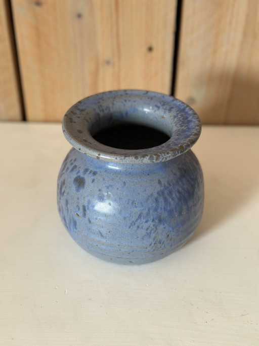 70s studio ceramic vase drop glaze