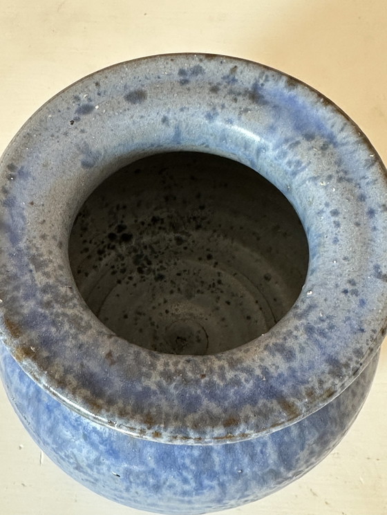 Image 1 of 70s studio ceramic vase drop glaze