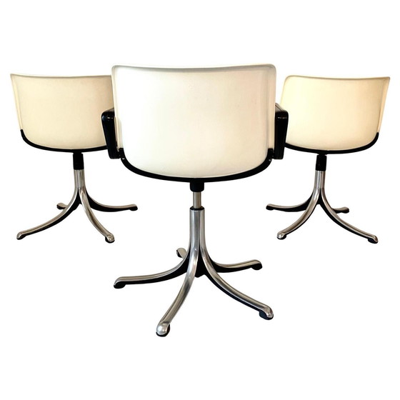 Image 1 of 3X Set Of Three Modus Office Desk Chairs, Osvaldo Borsani For Tecno, Italy 1960