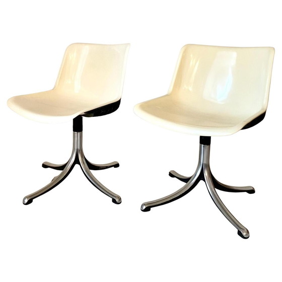 Image 1 of 3X Set Of Three Modus Office Desk Chairs, Osvaldo Borsani For Tecno, Italy 1960