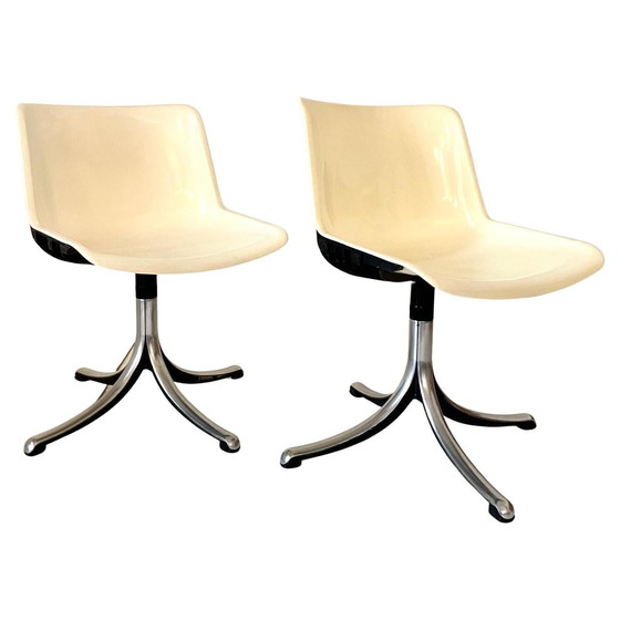Image 1 of 3X Set Of Three Modus Office Desk Chairs, Osvaldo Borsani For Tecno, Italy 1960