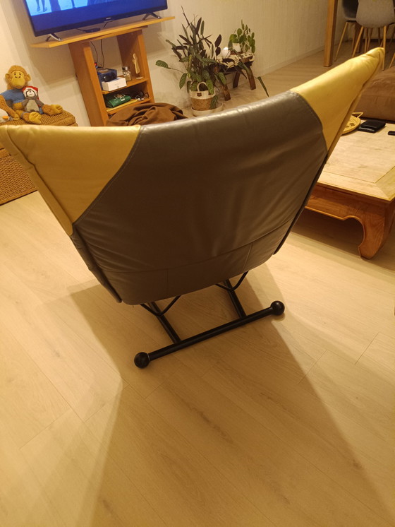Image 1 of Vintage Flyer armchair in metal and leather by Pierre Mazairac and Karel Boonzaaijer for Young International, 1980