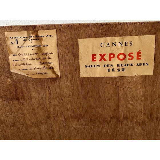 Image 1 of Olio su legno antico di Alfred Quertant, 1958