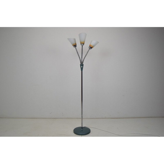Image 1 of Lampada da terra vintage in vetro, metallo laccato e cromo, Cecoslovacchia anni '60