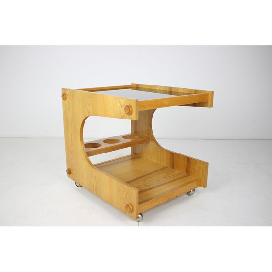 Image 1 of Vintage oak wood cart, Czechoslovakia 1960