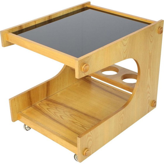 Image 1 of Vintage oak wood cart, Czechoslovakia 1960