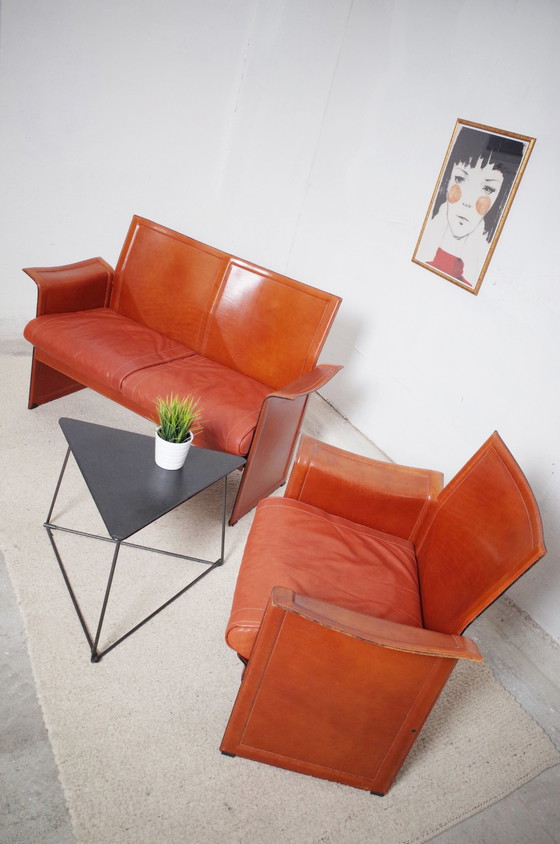 Image 1 of Matteo Grassi leather two-seater and armchair