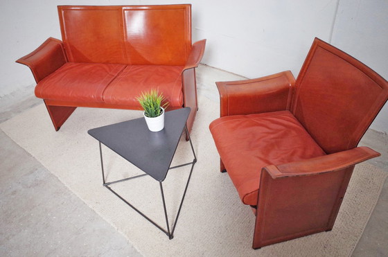 Image 1 of Matteo Grassi leather two-seater and armchair