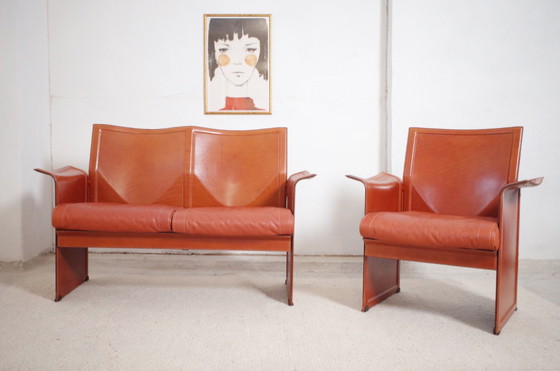 Image 1 of Matteo Grassi leather two-seater and armchair