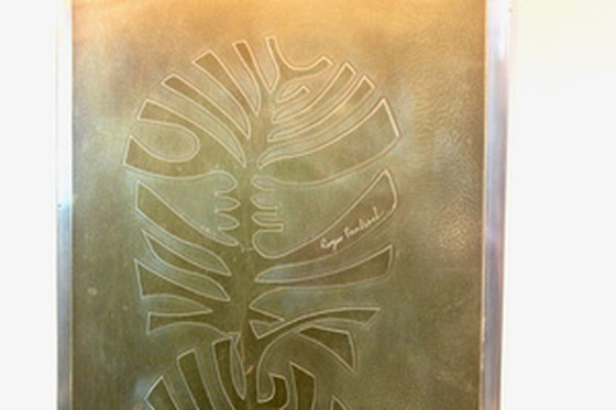 Image 1 of Roger Vanhevel Brass Philodendron-Etched Impressive Table Lamps