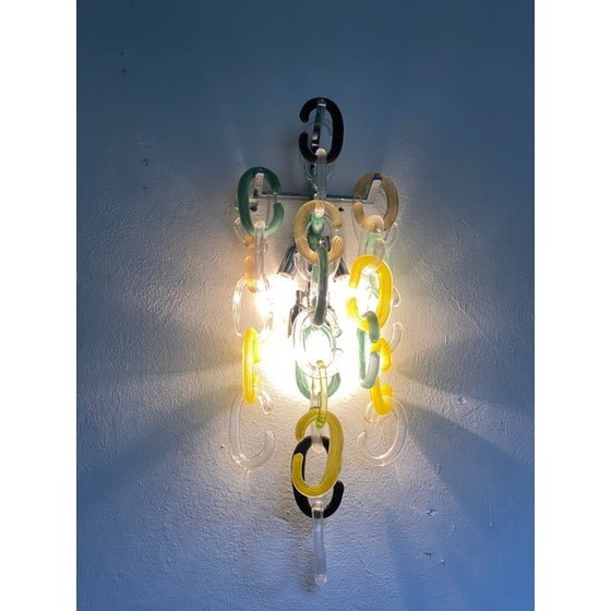 Image 1 of Contemporary Multicolors “Handmade C” Wall Sconce In Venini Style