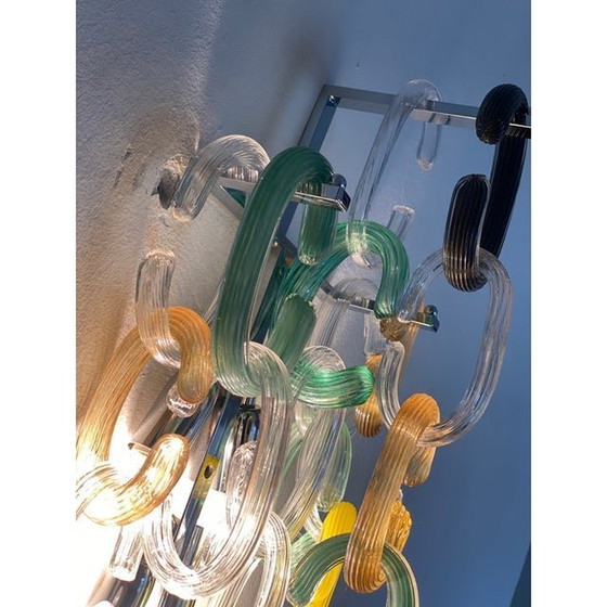 Image 1 of Contemporary Multicolors “Handmade C” Wall Sconce In Venini Style